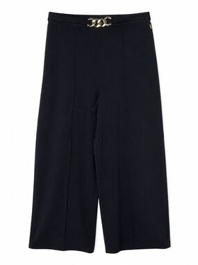 GUESS Los Angeles Black High Rise Wide Leg Pants Gold Chain Waist Women’s XL